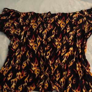 Flame Print Women's Top